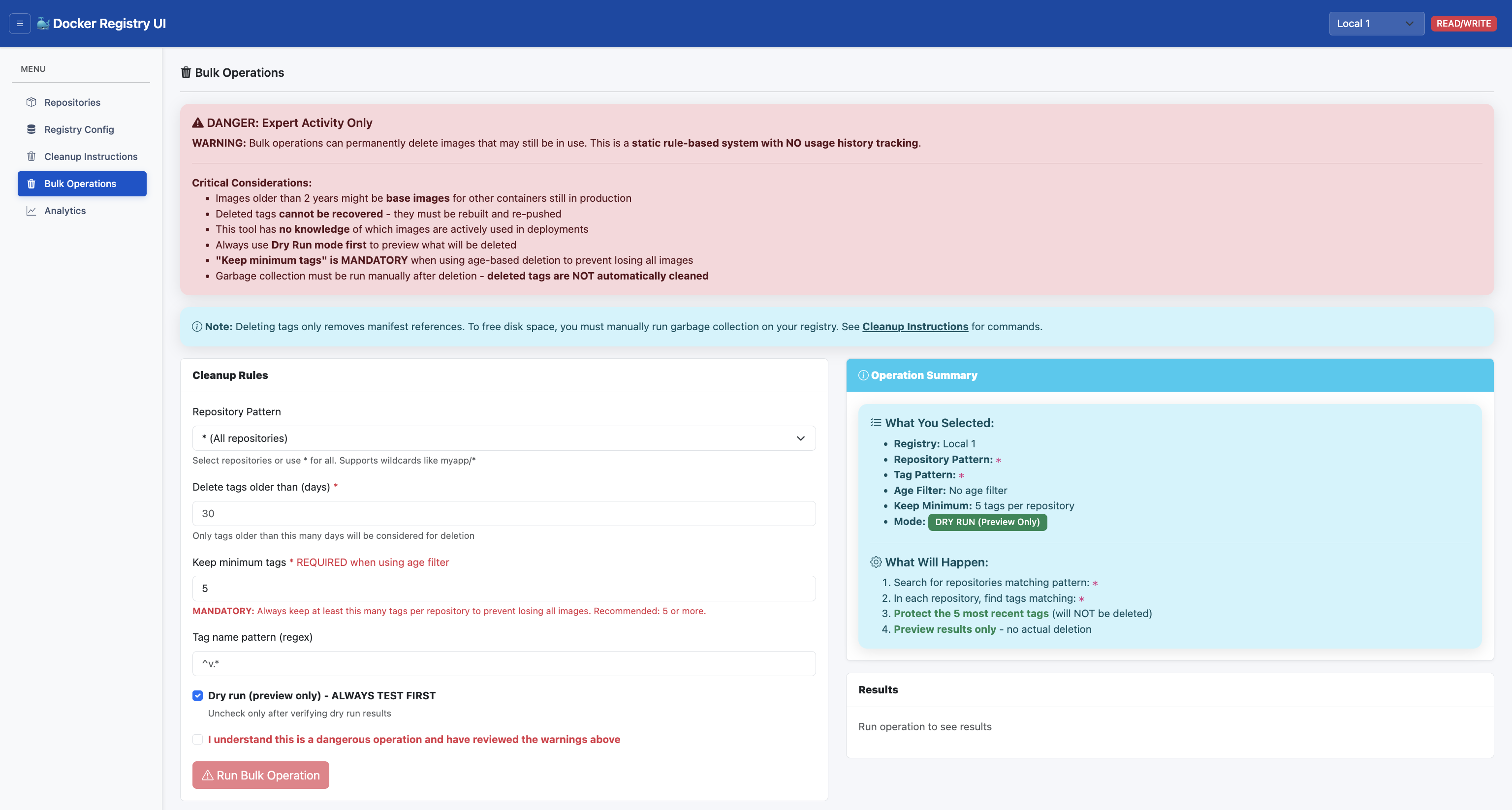 Bulk Operations Interface
