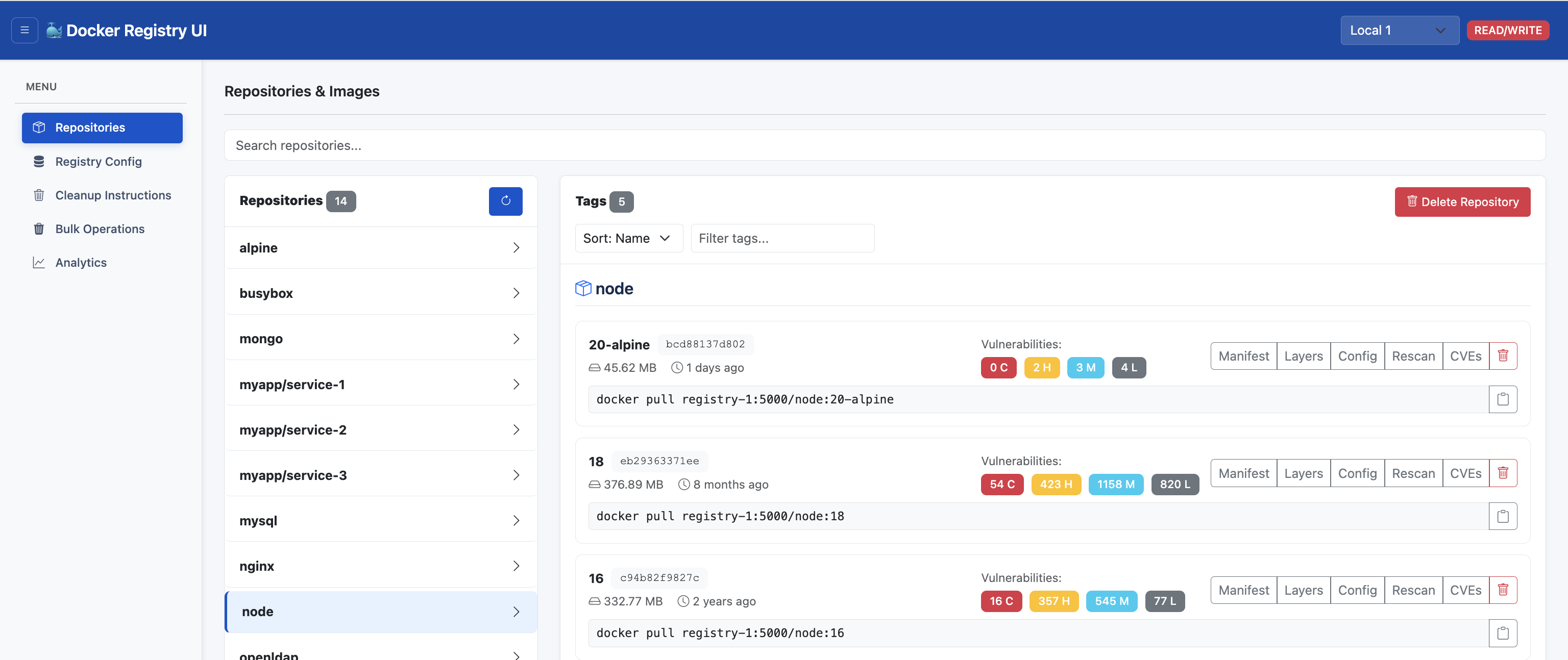 Repository Management Interface