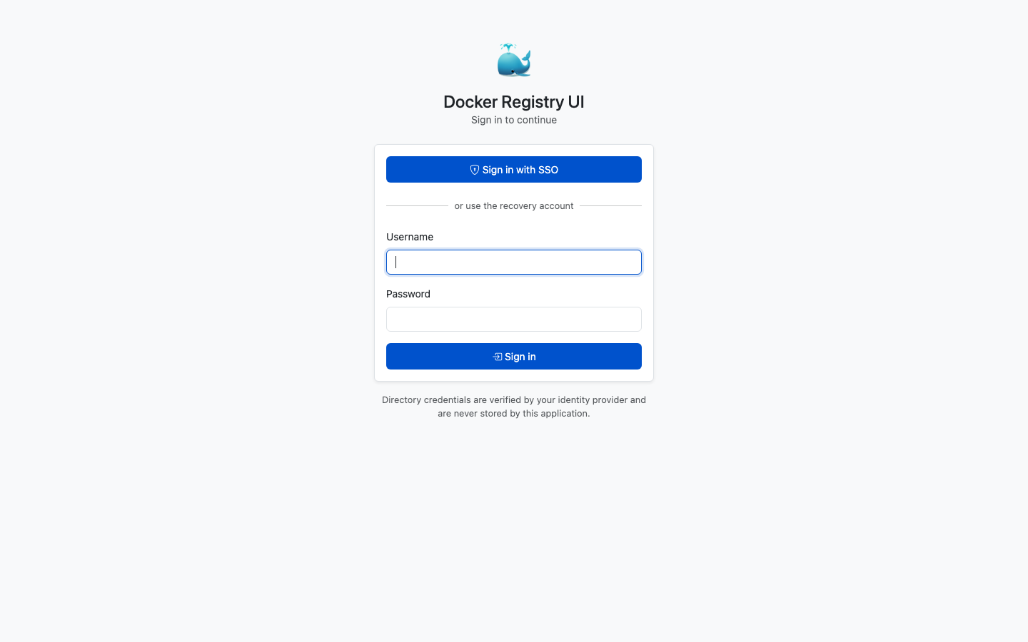 SSO sign-in page