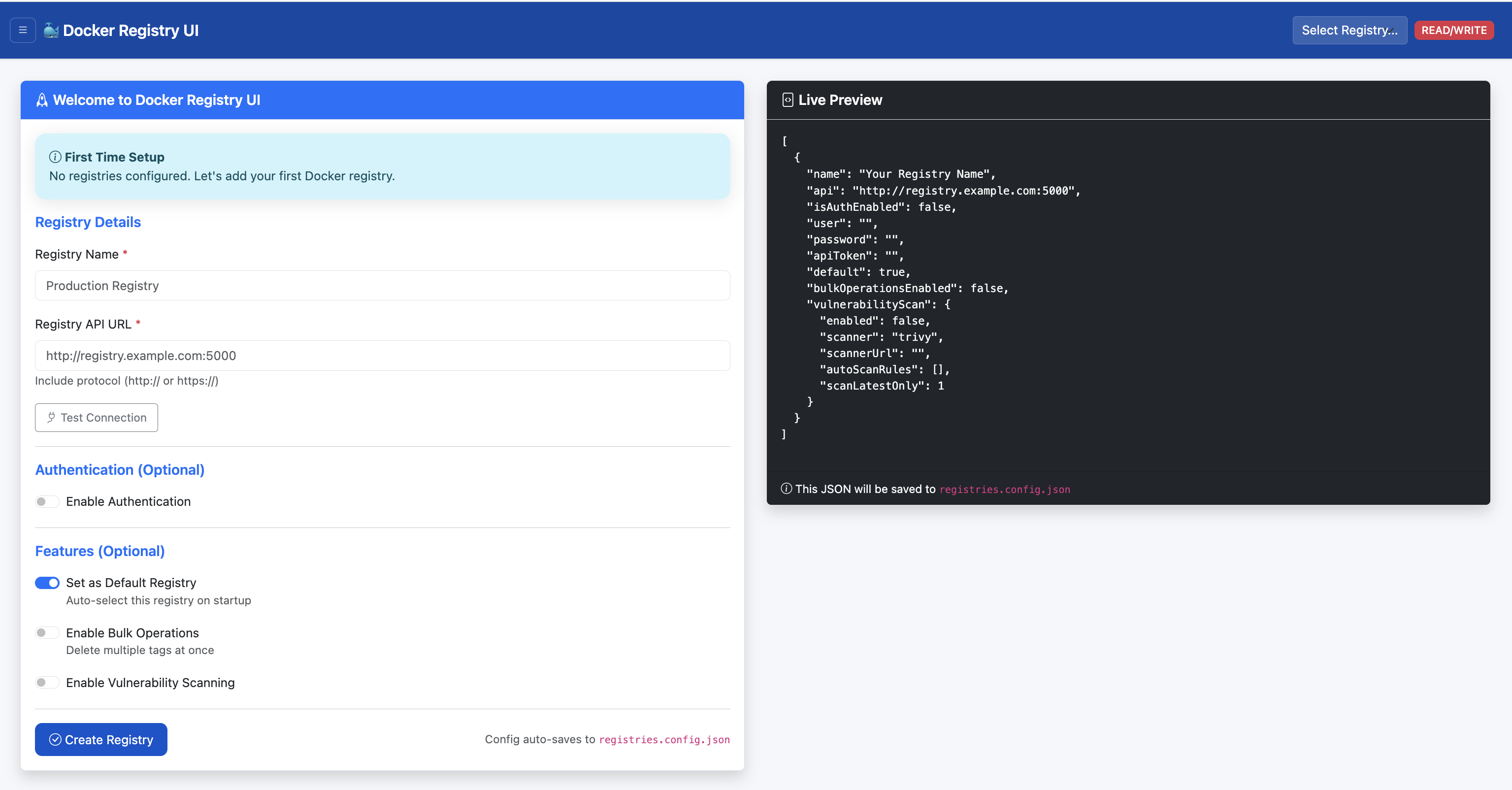 Setup Wizard First Run
