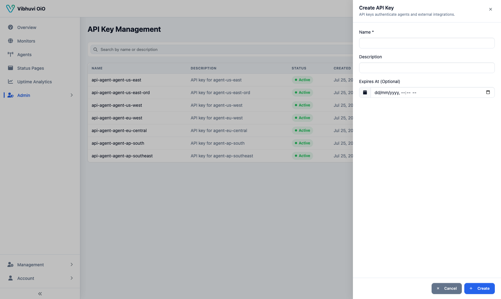 Create API key